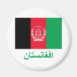 Afghanistan Flag with Name in Pashto Magnet