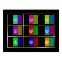 Afghanistan Multihue Flags Postcard