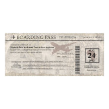 Africa Boarding Pass iWedding  Invitation