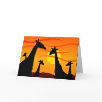 Africa-Giraffes Greeting Cards