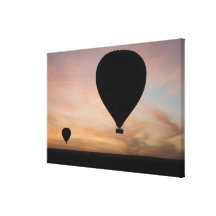 Africa, Kenya, Masai Mara. Two balloons glide Stretched Canvas Print
