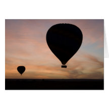 Africa, Kenya, Masai Mara. Two balloons glide Card