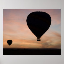 Africa, Kenya, Masai Mara. Two balloons glide Poster