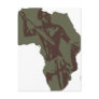 Africa Map African Warrior Artwork Postcards