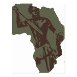 Africa Map African Warrior Artwork Postcards