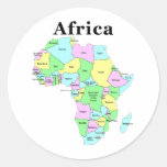 Africa - Political Map Round Stickers