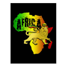 Africa Reggae Rasta African Continent Judah Lion Post Cards