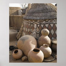 Africa, West Africa, Ghana, Sirigu. Handcrafted Poster