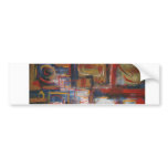 African Abstract Art - Squares & Circles bumper stickers