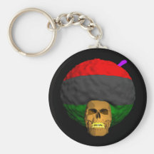 African Afro Skull Key Chain