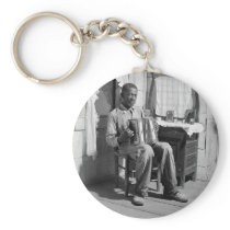 African American Accordion Player, 1941 Keychain