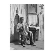 African American Accordion Player, 1941 Postcard