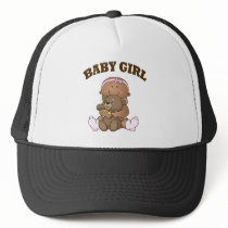 African American Baby Girl and Bear Trucker Hats