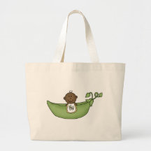 African American Baby Pea Pod Canvas Bag