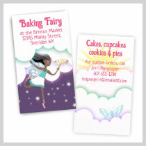 African American baker pastry chef kitchen fairy b Business Card Templates