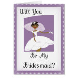 African American Be My Bridesmaid Bridal Accessory Greeting Card