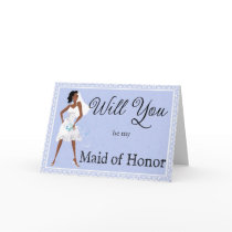 African American Be My Maid of Honour Invitation