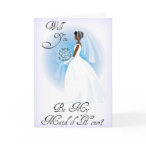 African American Be My Maid of Honour Invitation