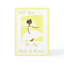 African American Be My Maid of Honour Invitation