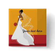 African American Bride Button