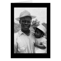 African American Father and Baby 1935 Card