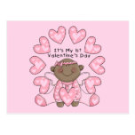African American Girl 1st Valentines T-shirts Postcards