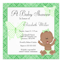 African American Girl Baby Shower Invitation