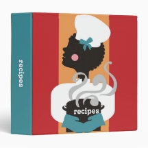 African American girl chef recipe cookbook binder
