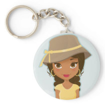 African American Girl Keychain