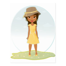 African American Girl Post Card