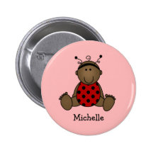 African American Ladybug Button