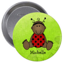 African American Ladybug Button
