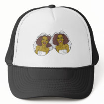 African-American Lesbian Wedding Trucker Hats