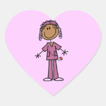 African American Nurse Heart Sticker