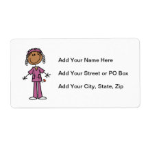 African American Nurse Personalized Shipping Labels