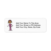 African American Nurse Return Address Label