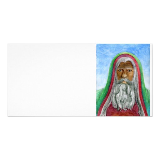 African American Old World Santa Custom Photo Card