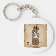African American Pirate Boy with Map Key Chains