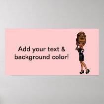 African American Princess Diva Party Banner Posters