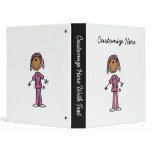 African American Stick Figure Nurse Vinyl Binders