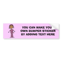 African American Stick Figure Nurse Bumper Stickers