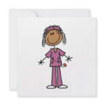 African American Stick Figure Nurse Personalized Announcements
