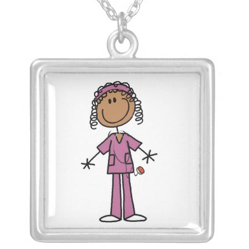 African American Stick Figure Nurse Jewelry