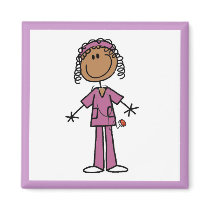 African American Stick Figure Nurse Magnet