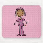 African American Stick Figure Nurse Mousepad