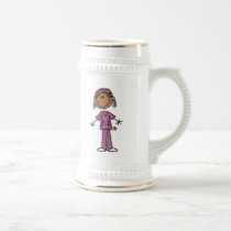 African American Stick Figure Nurse mugs
