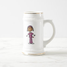African American Stick Figure Nurse Mugs