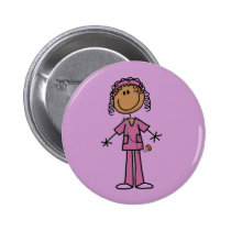 African American Stick Figure Nurse buttons