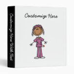 African American Stick Figure Nurse Vinyl Binders