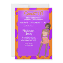 African American Sweet 16 Party Invitations
